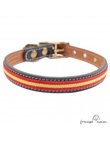 Collar Doble Piel con bandera España...