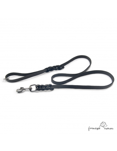 Correa Exposición Trenzada Herrajes Níquel Negra