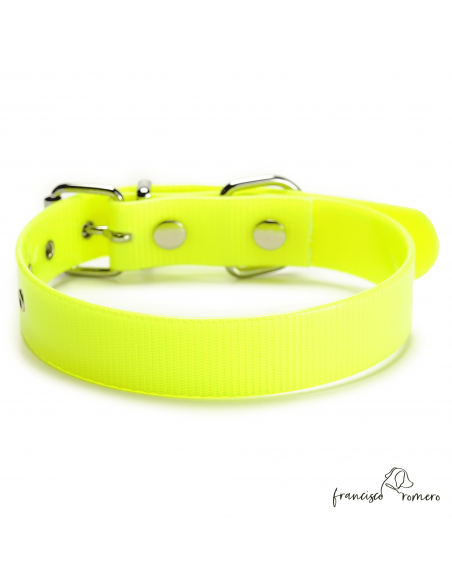 Collar Biothane Gold Ancho 2,5 cm H-Rulo Amarillo