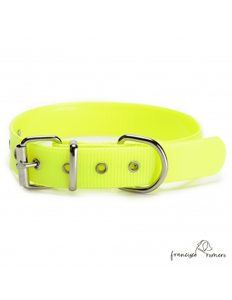 Collar Biothane Gold Ancho 2,5 cm H-Rulo Amarillo