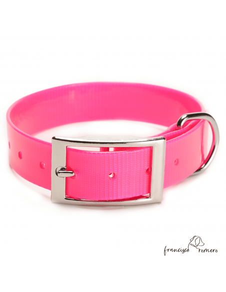 Collar Biothane Gold ancho 2,5 cm H-Alemana Rosa