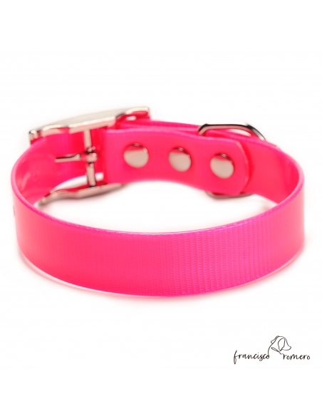 Collar Biothane Gold ancho 2,5 cm H-Alemana Rosa