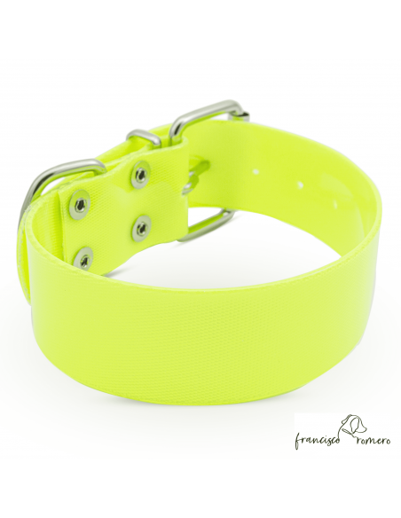 Collar Biothane Gold Ancho 3,8 cm H-Rulo Amarillo