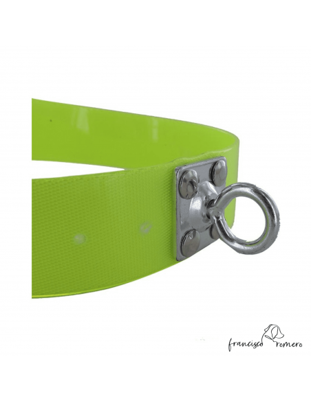 Collar Biothane Gold Ancho 3,8 cm - Quitavueltas Amarillo