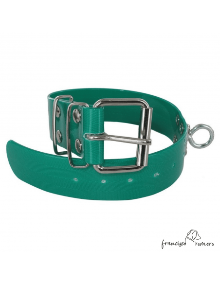 Collar Biothane Gold Ancho 3,8 cm - Quitavueltas Verde