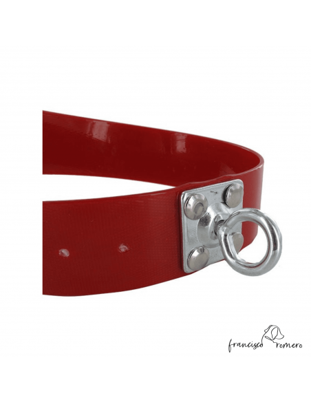 Collar Biothane Gold Ancho 3,8 cm - Quitavueltas Rojo