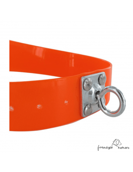 Collar Biothane Gold Ancho 3,8 cm - Quitavueltas Naranja