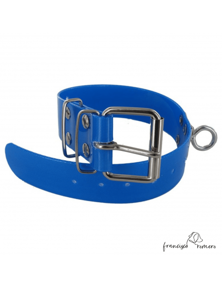 Collar Biothane Gold Ancho 3,8 cm - Quitavueltas Azul