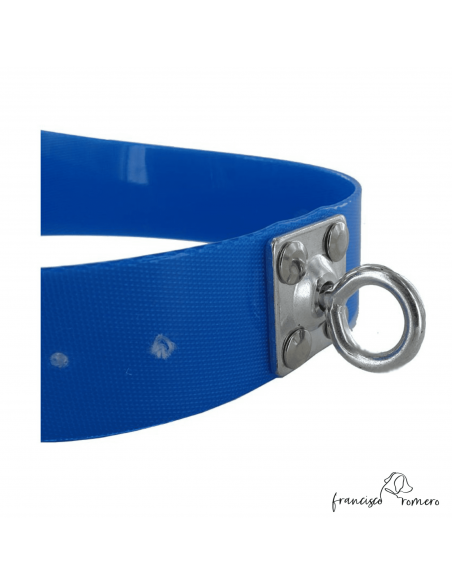 Collar Biothane Gold Ancho 3,8 cm - Quitavueltas Azul