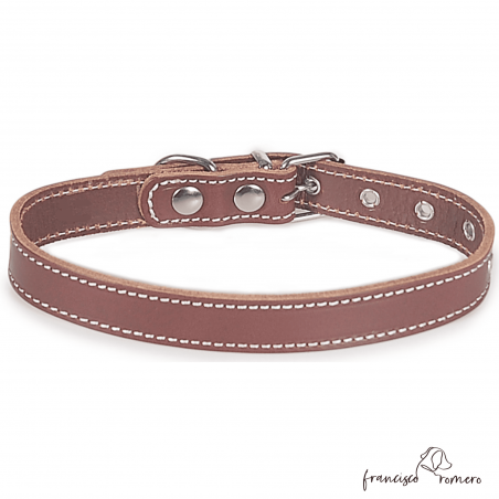 Collar Piel Vaquetilla Hebilla rulo Chocolate