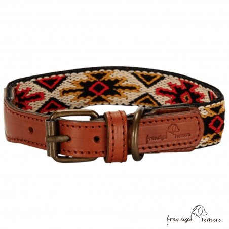 Collar para perro Piel Estrella Rojo