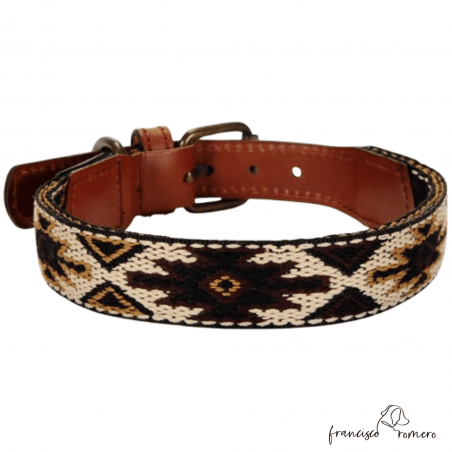 Collar para perro Piel Estrella Marrón