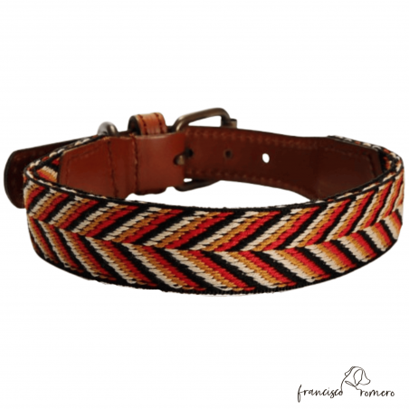 Collar para perro Piel Espiga Rojo