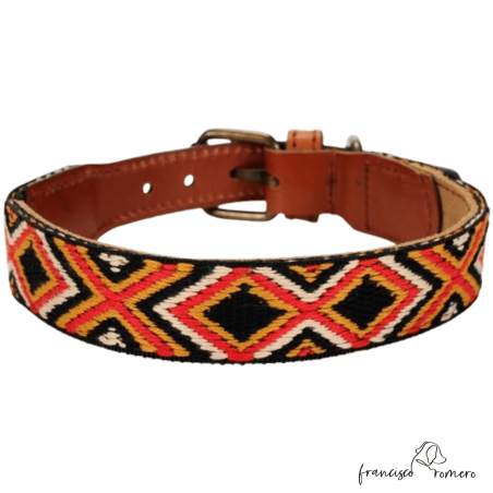 Collar Piel con Funda Antiparasitaria Luna Rojo