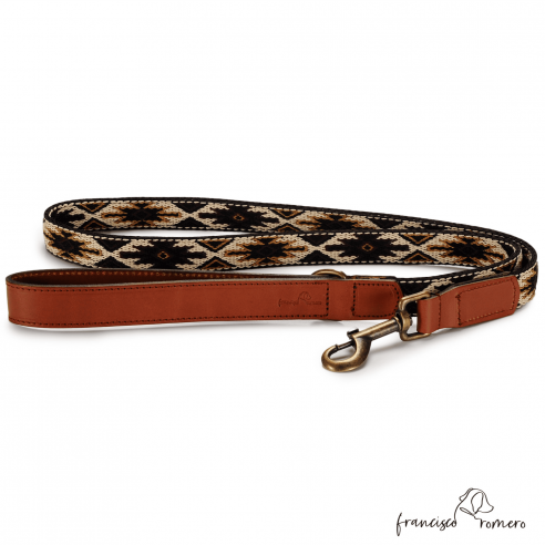Correa paseo Piel Estrella Marrón...