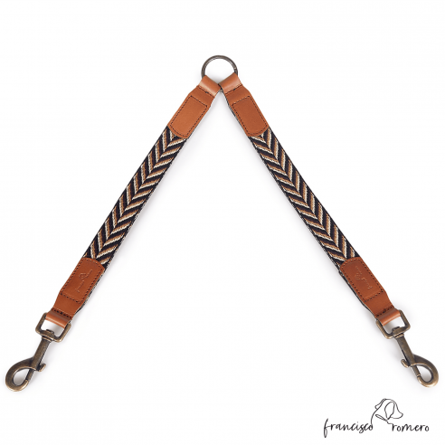 Amarre para dos perros Piel Espiga...