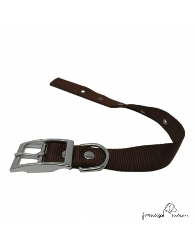 Collar nylon hebilla alemana Marrón
