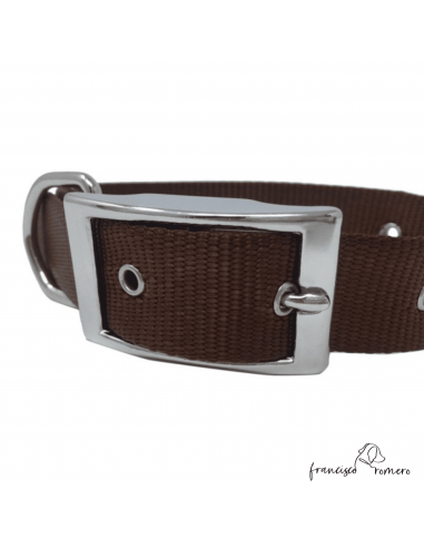 Collar nylon hebilla alemana Marrón