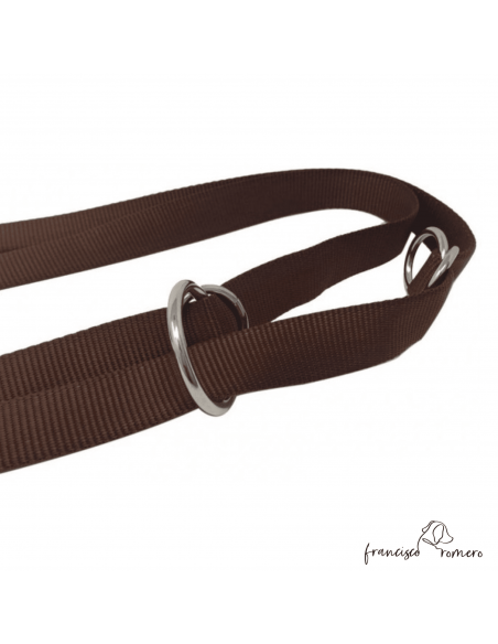 Correa adiestramiento multiposición nylon Marrón