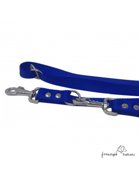 Correa adiestramiento multiposición nylon Azul