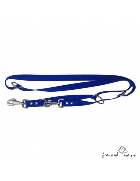 Correa adiestramiento multiposición nylon Azul