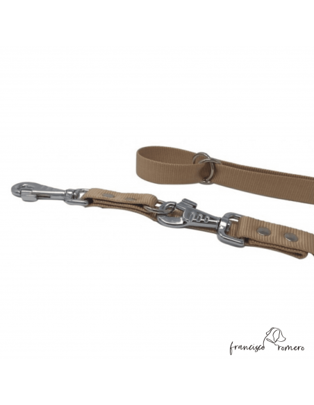 Correa adiestramiento multiposición nylon Champán