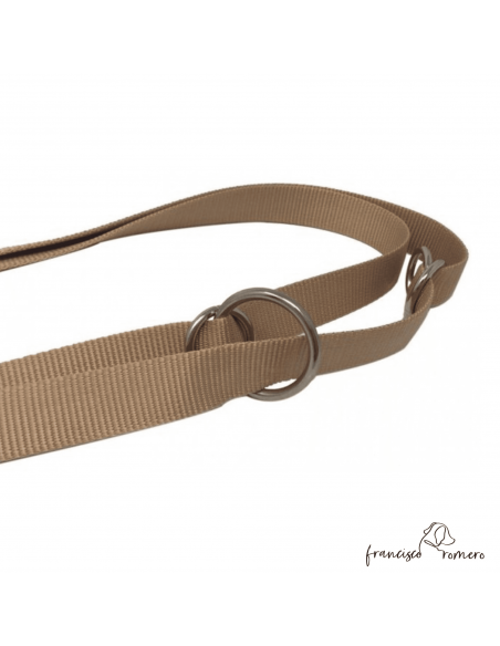 Correa adiestramiento multiposición nylon Champán