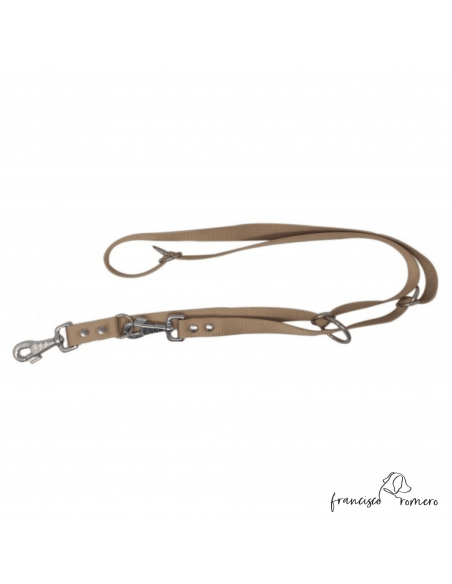 Correa adiestramiento multiposición nylon Champán