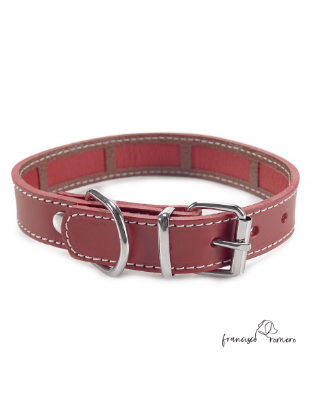 Collar Piel Funda Antiparasitaria Burdeos