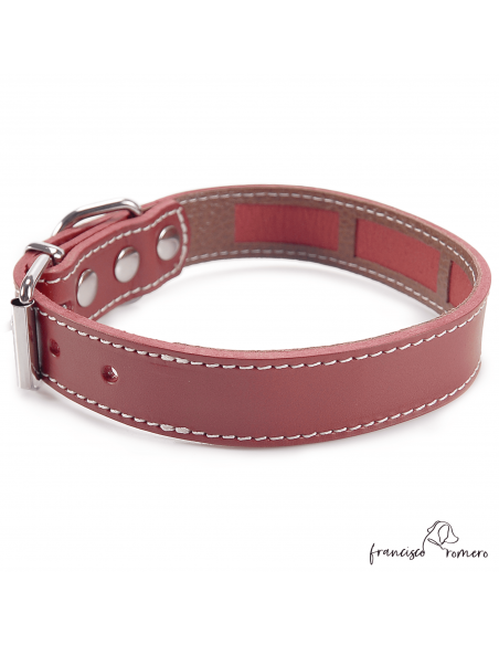 Collar Piel Funda Antiparasitaria Burdeos