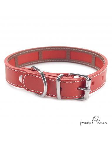 Collar Piel Funda Antiparasitaria Rojo