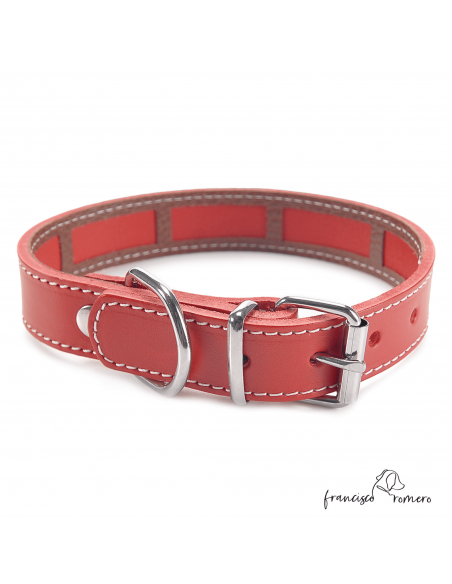 Collar Piel Funda Antiparasitaria Rojo