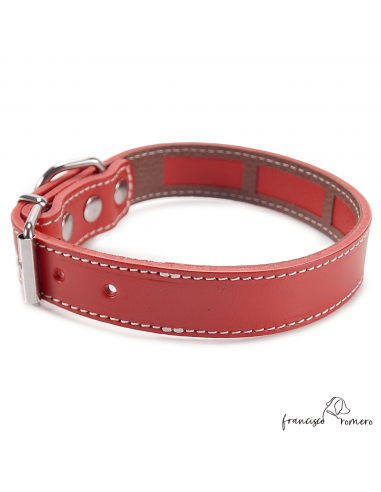 Collar Piel Funda Antiparasitaria Rojo