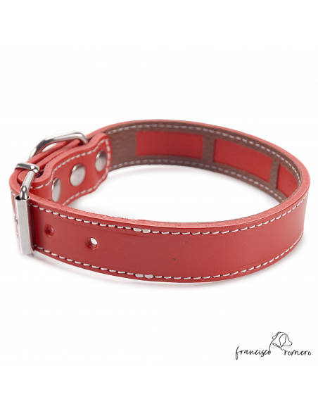 Collar Piel Funda Antiparasitaria Rojo