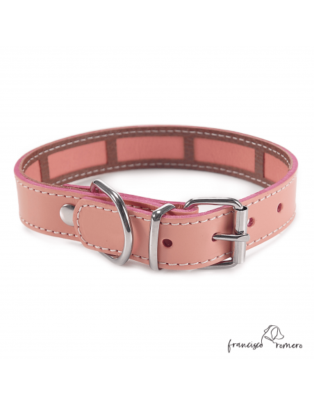 Collar Piel Funda Antiparasitaria Rosa