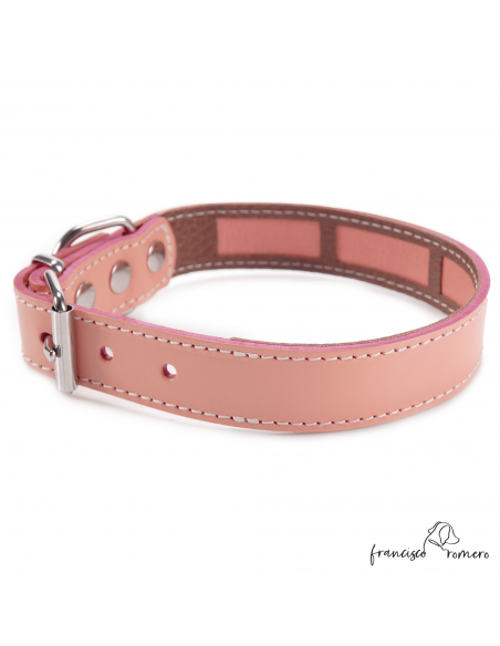 Collar Piel Funda Antiparasitaria Rosa