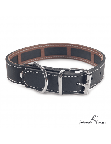 Collar Piel Funda Antiparasitaria Negro