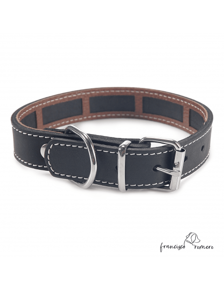 Collar Piel Funda Antiparasitaria Negro