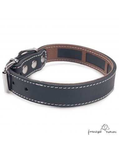 Collar Piel Funda Antiparasitaria Negro