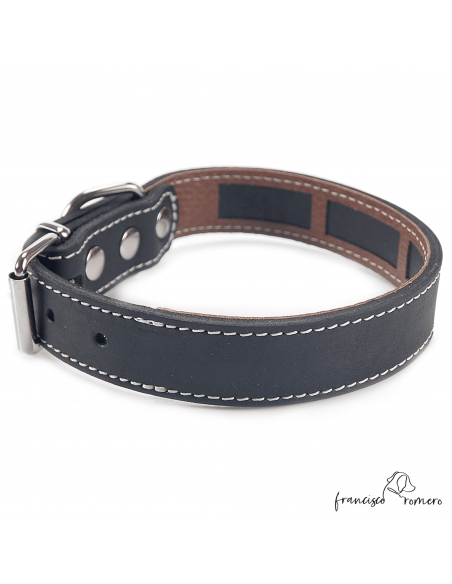 Collar Piel Funda Antiparasitaria Negro
