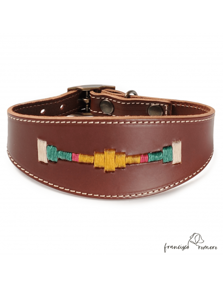 Collar para Galgo Bordado Argentino chocolate