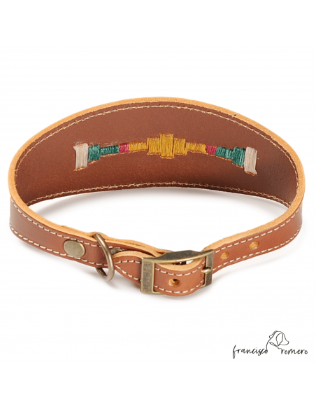 Collar para Galgo Bordado Argentino Caramelo