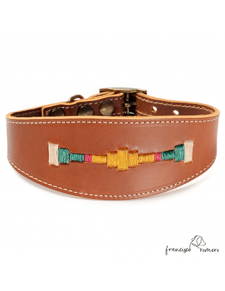 Collar para Galgo Bordado Argentino Caramelo