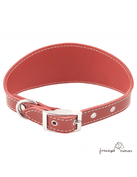 Collar para Galgo sin forro interior Burdeos