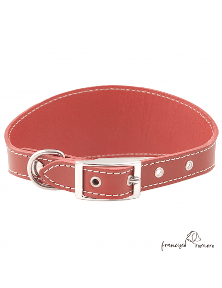 Collar para Galgo sin forro interior Burdeos