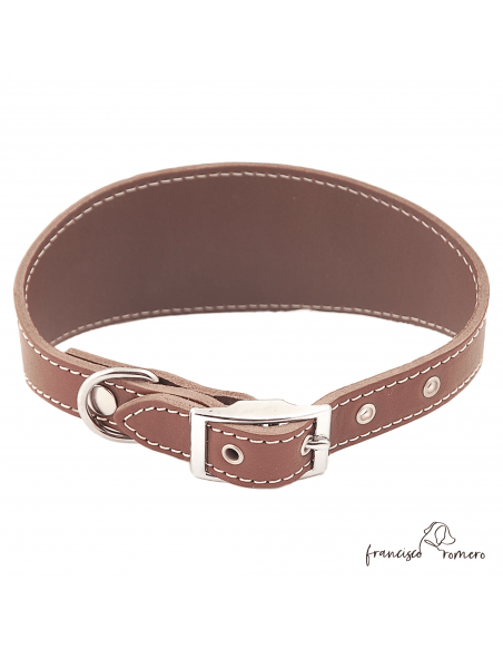 Collar para Galgo sin forro interior Chocolate