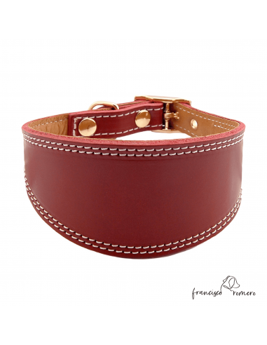 Collar para Galgo Liso Oro Burdeos