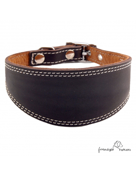 Collar para Galgo Liso Plata Marrón