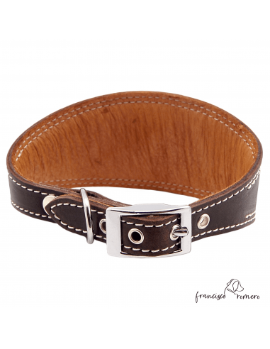Collar para Galgo Liso Plata Marrón
