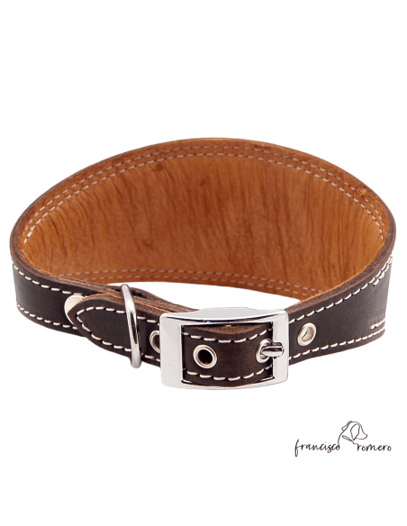 Collar para Galgo Liso Plata Marrón